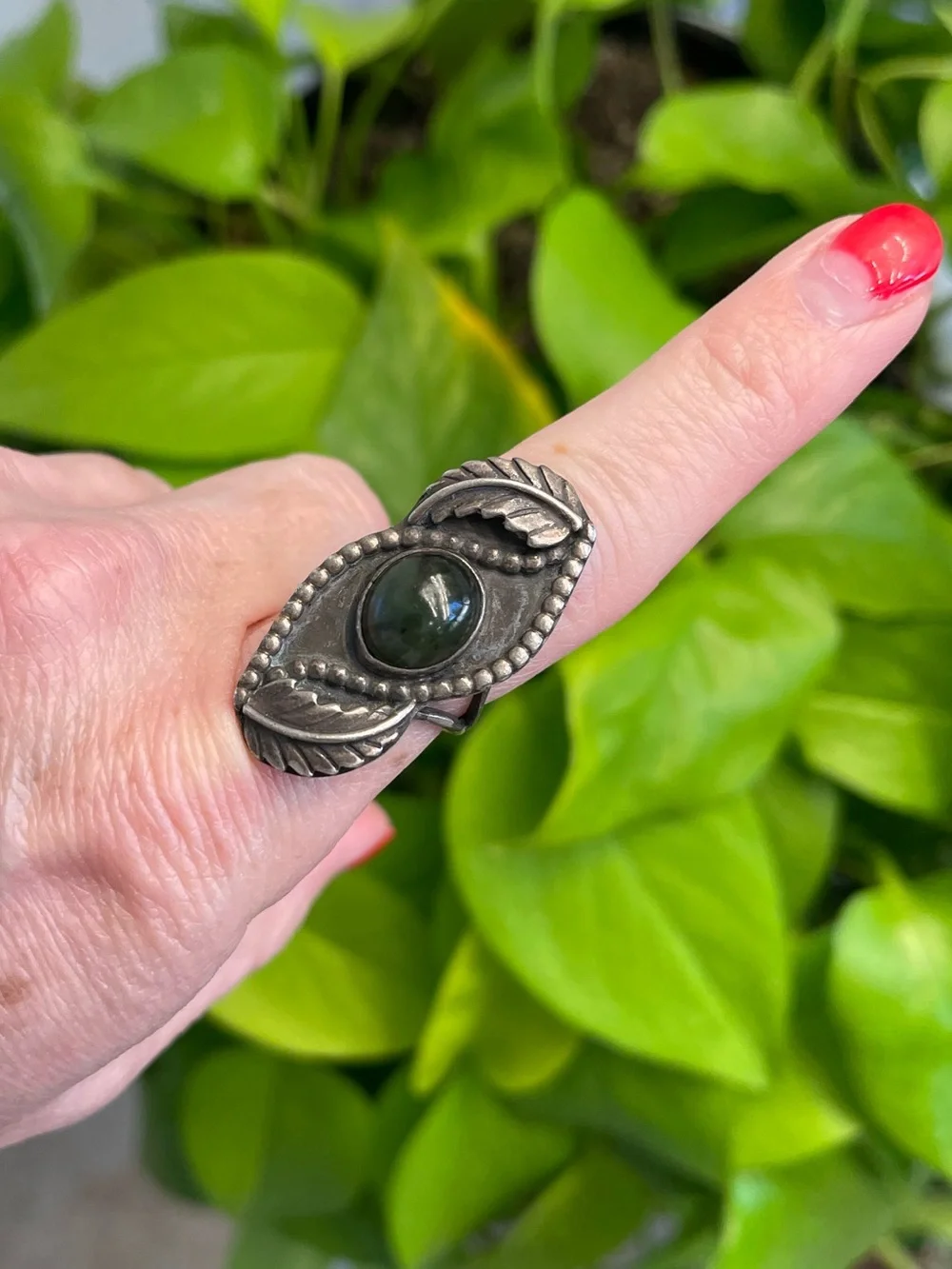 Large Vintage Estate Native Handmade Sterling Silver Statement Ring - Size 6.5